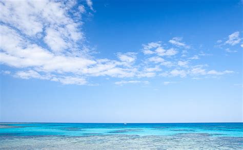 Earth Tropical Azure Blue Cloud Horizon Island Sea Summer