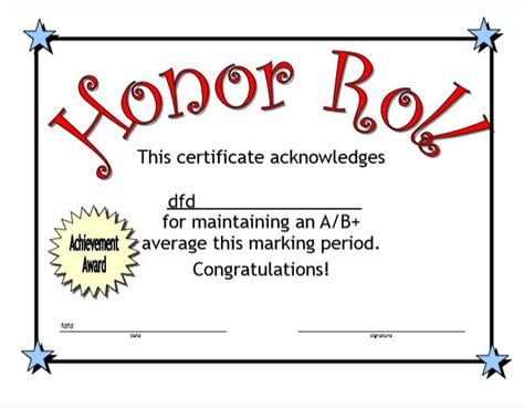 15 Free Certificate Of Honor Templates Free Word Templates
