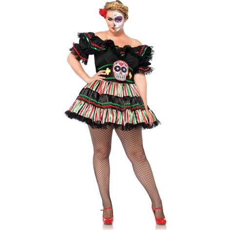 Leg Avenue Womens Plus Size Day Of The Dead Sugar Skull Costume