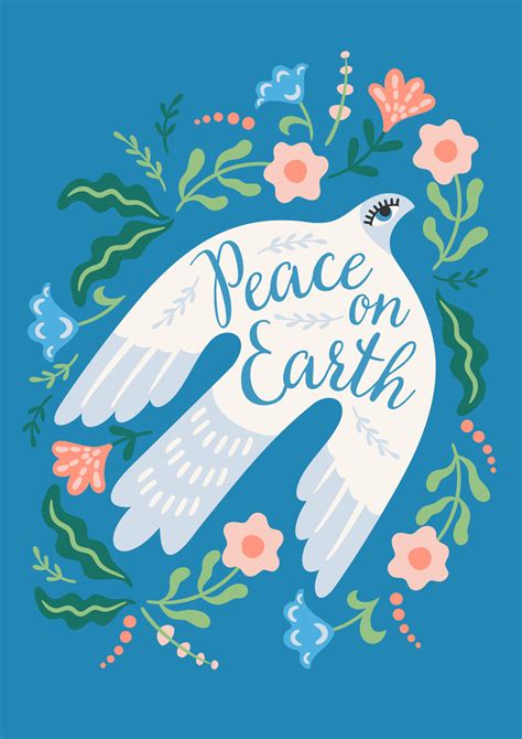 Peace On Earth Dove Of Peace Template For Card Poster Flyer And
