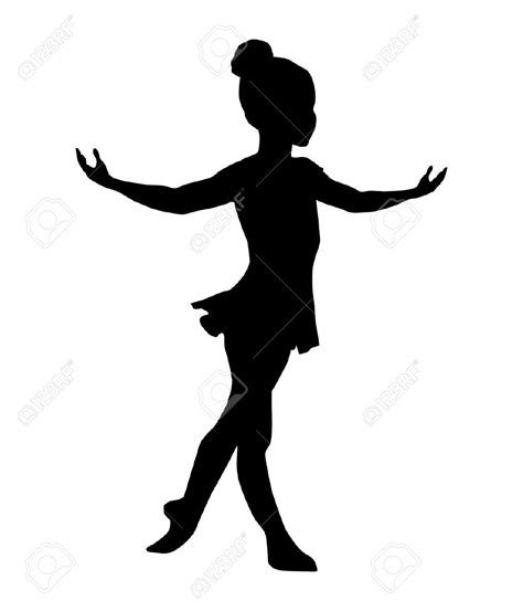 Маленький силуэт танцующей балерины Клипарты векторы и Набор