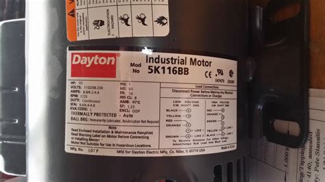 Dav es industrial surplus makes no warranties or representations of any kind whatsoever, expressed implied, except that title, and all implied including warranty merchantability fitness for a particular purpose are hereby. New Dayton motor wiring
