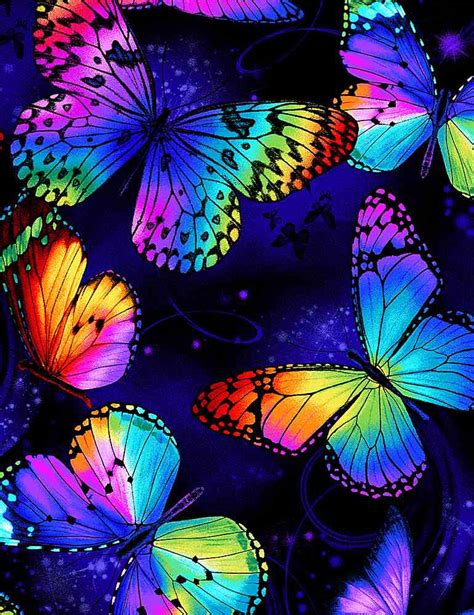 Multi Bright Butterflies Flying Timeless Treasures