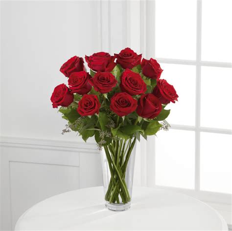 The Long Stem Red Rose Bouquet By Ftd Vase Included