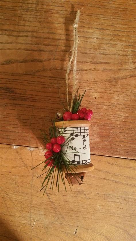 Wooden Thread Spool Ornament Christmas Ornaments Homemade Quilted