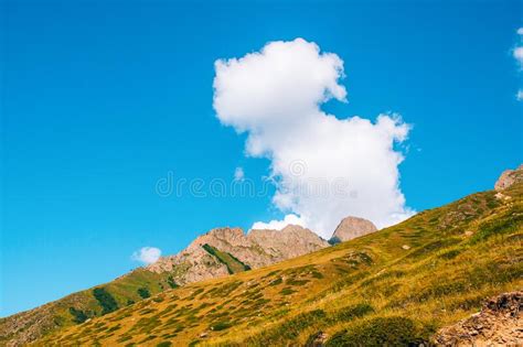 A Cloud Rises Over The Mountainside Cumulus Cloud Over The Mountain