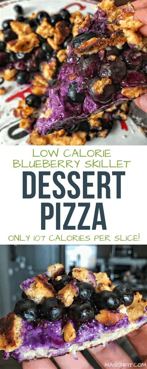 Cook a half cup of fresh blueberries with one teaspoon freshly grated ginger and one tablespoon honey or maple syrup over low heat just until the blueberries start to pop. Low Calorie Blueberry Dessert Skillet Pizza Recipe ...