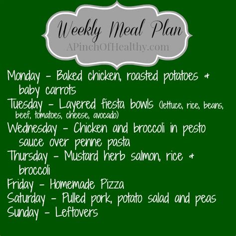 Weekly Meal Plan Plus Birthday Dinner Date Night A Pinch Of Healthy