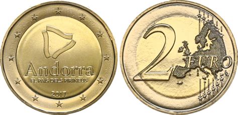 2 Euro 2 € Gedenkmünze Andorra 2017 Das Land In Den Pyrenäen