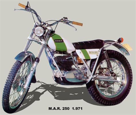 Trials bikes have torquey motors, high ground clearance, very light weight, are narrow and tough to withstand crashes against rocks. Ossa M.A.R. 250 (1971) | Vintage bikes, Trial bike ...