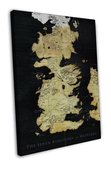 Game Of Thrones Houses Map Westeros Tv Show Wall Decor 16x12 Inch