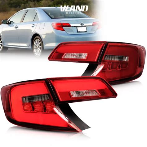 Red Vland 2 Led Tail Lights For Toyota Camry 2012 2014 Rear Lamps
