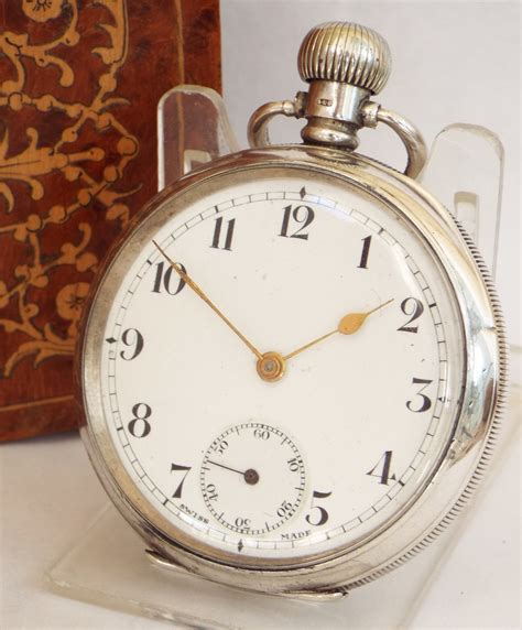 Antique Swiss Silver Pocket Watch 1911 599736 Uk