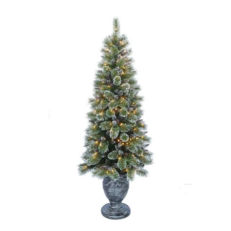 home accents holiday 6 5 ft indoor pre lit sparkling pine porch artificial christmas tree