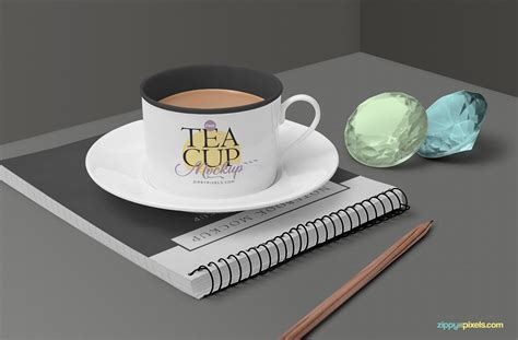 tea cup mockup scene zippypixels