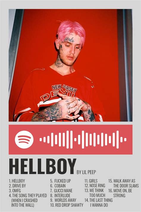 Hellboy By Lil Peep Polaroid Poster Lil Peep Album Posters Lil Peep