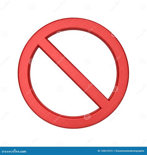3d No Sign Symbol Isolated On White Stock Illustration Illustration