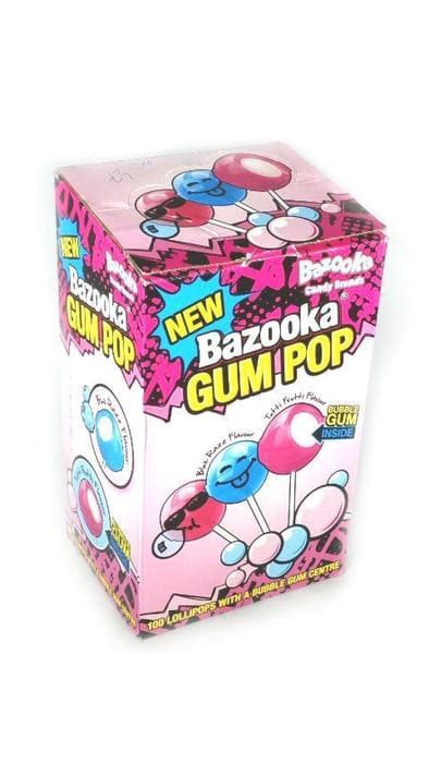 100 X Bazooka Gum Pop Lollipops £299 At Clearancexl