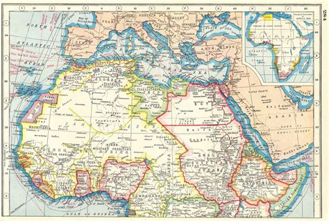 North Africa Inset European Colonies In Africa 1884 Harmsworth 1920