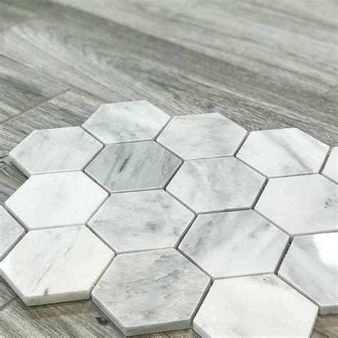 Hampton Carrara Hex Marble Mosaic Tile 3 X 3 In Marble Mosaic