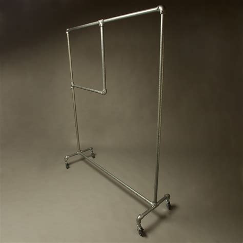 Industrial Galvanised Pipe Clothing Rack With Segment Pipe Furniture