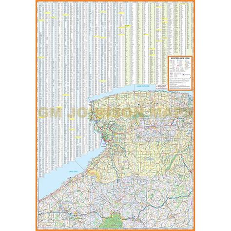 Western New York State New York Regional Map Gm Johnson Maps