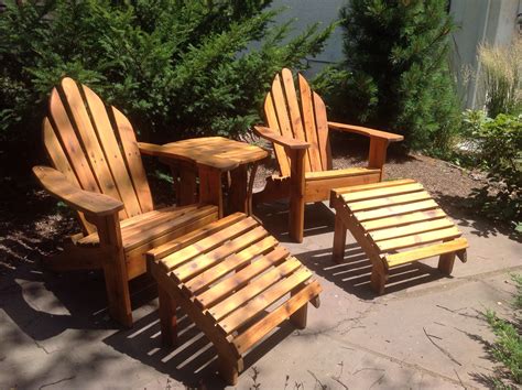 Newly Refinished Vintage Red Cedar Adirondacks With Cabot Australian