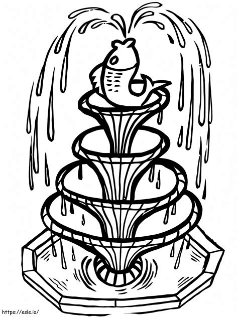 Fountain Printable Coloring Page