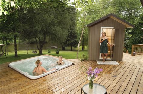 Patio Traditional Steam Outdoor Sauna Hansens Pool And Spa