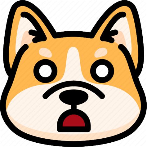 Dog Emoji Emotion Expression Face Feeling Shocked Icon Download