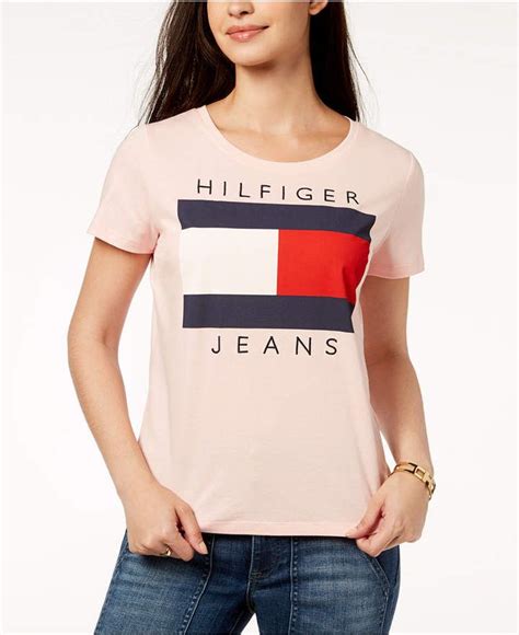 Tommy Hilfiger Cotton Embroidered Logo T Shirt Created For Macy S And Reviews Tops Women
