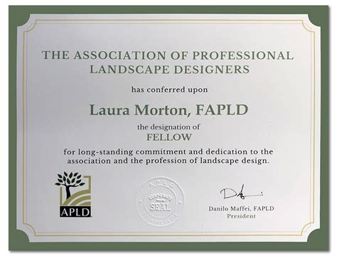 Sample Certificate: Certificate Landscape Design