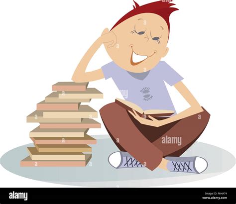 Teenager Needs To Read A Lot Of Books Wise Boy Sitting On The Floor