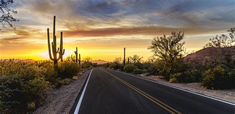 Arizona Desert Sunset Road Scottsdale 360