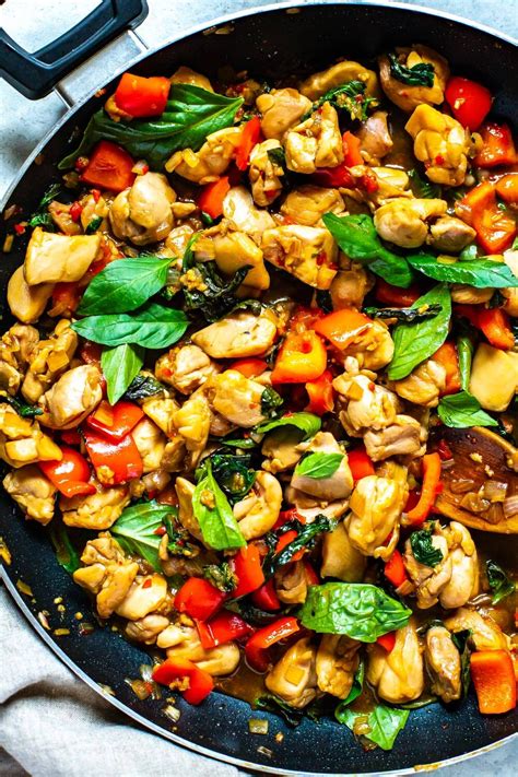 By meal prepping on sundays, you won't even have to think about cooking during the work week. This Meal Prep Thai Basil Chicken is a healthy stir fry ...
