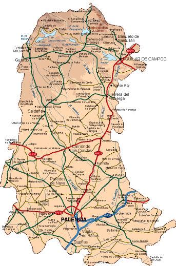 Mapa De Palencia Provincias Municipios Turístico Y Carreteras De