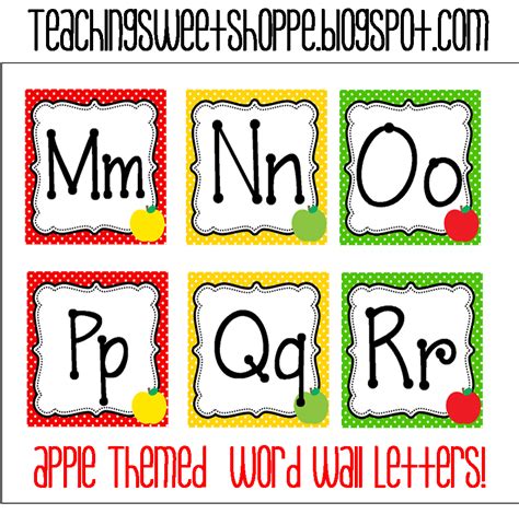 The Teaching Sweet Shoppe Apple Themes Word Wall Cards