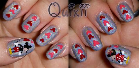 Mickey And Minnie Valentines Nail Art By Quixii On Deviantart