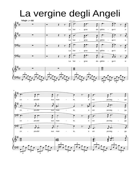 FRM103 La vergine degli Angeli-TTBB-Verdi sheet music for Piano