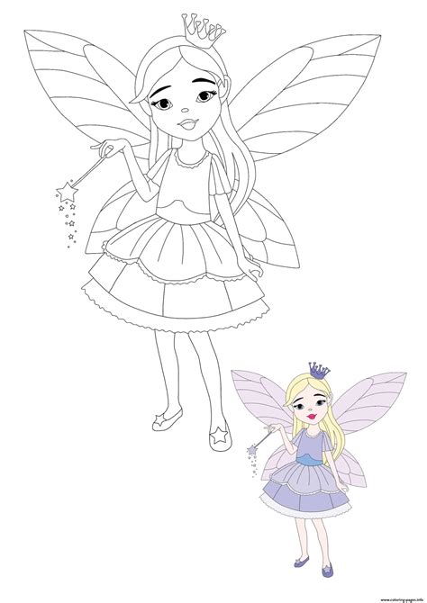 Fairy Princess Coloring Page Printable