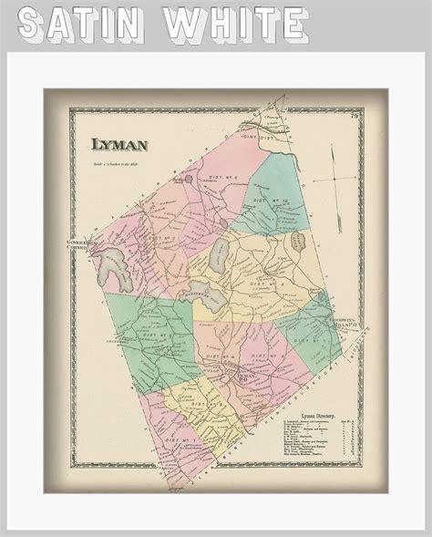 Town Of Lyman Maine 1872 Map