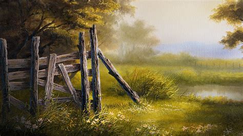 Fence In The Meadow Oil Painting Demo Youtube