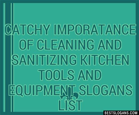 Catchy Imporatance Of Cleaning And Sanitizing Kitchen Tools And