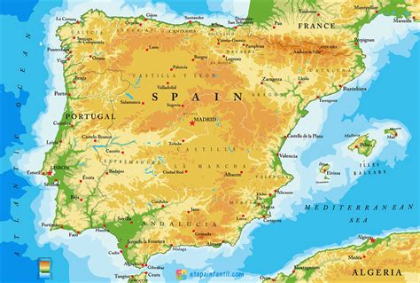 Spagna Cartina Fisica Ecco Una Carta Geografica In Grande Formato The