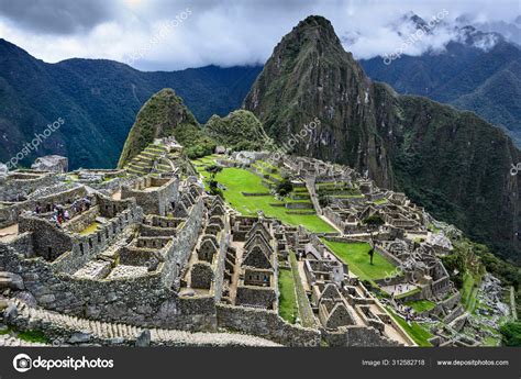 Machu Picchu Peru Lost City Incan Empire Unesco Heritage Sunny Stock