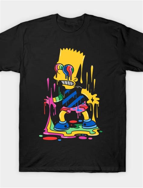 Vintage Black Drip Tee Bart Simpson T Made By Acathla Etsy