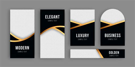 Golden Luxury Banner Collection Free Vector Zonic Design Download