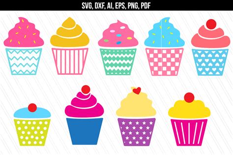 Cupcakes Svg Dxf Cutting Files