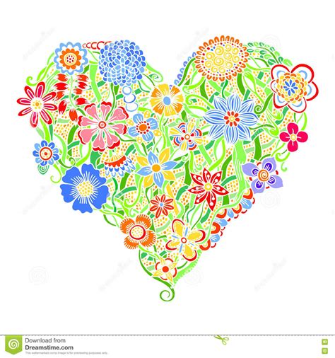 Bright Flower Heart Stock Vector Illustration Of Flower 78133226