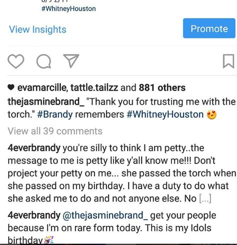 Exclusive Brandy Defends Whitney Houston Birthday Message She Passed The Torch When She